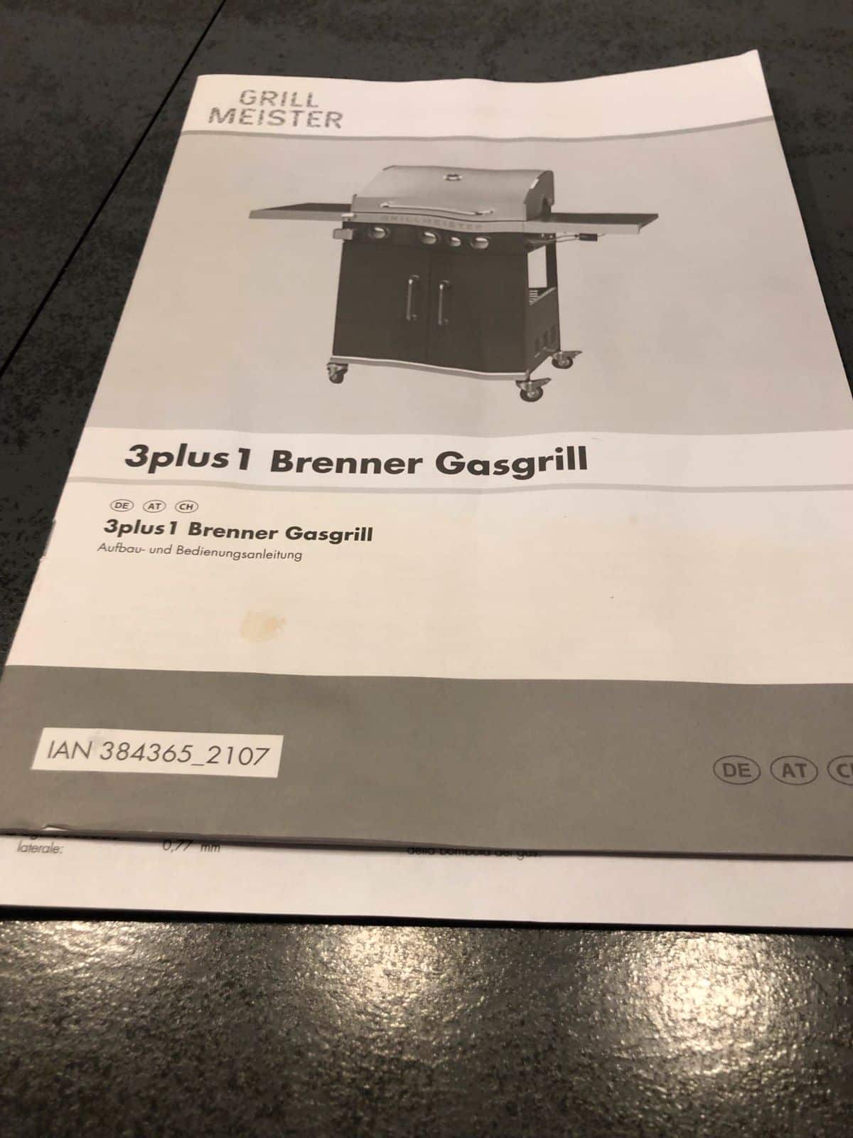 GRILLMEISTER Gasgrill 3plus1 Brenner 14.4 kW Anleitung