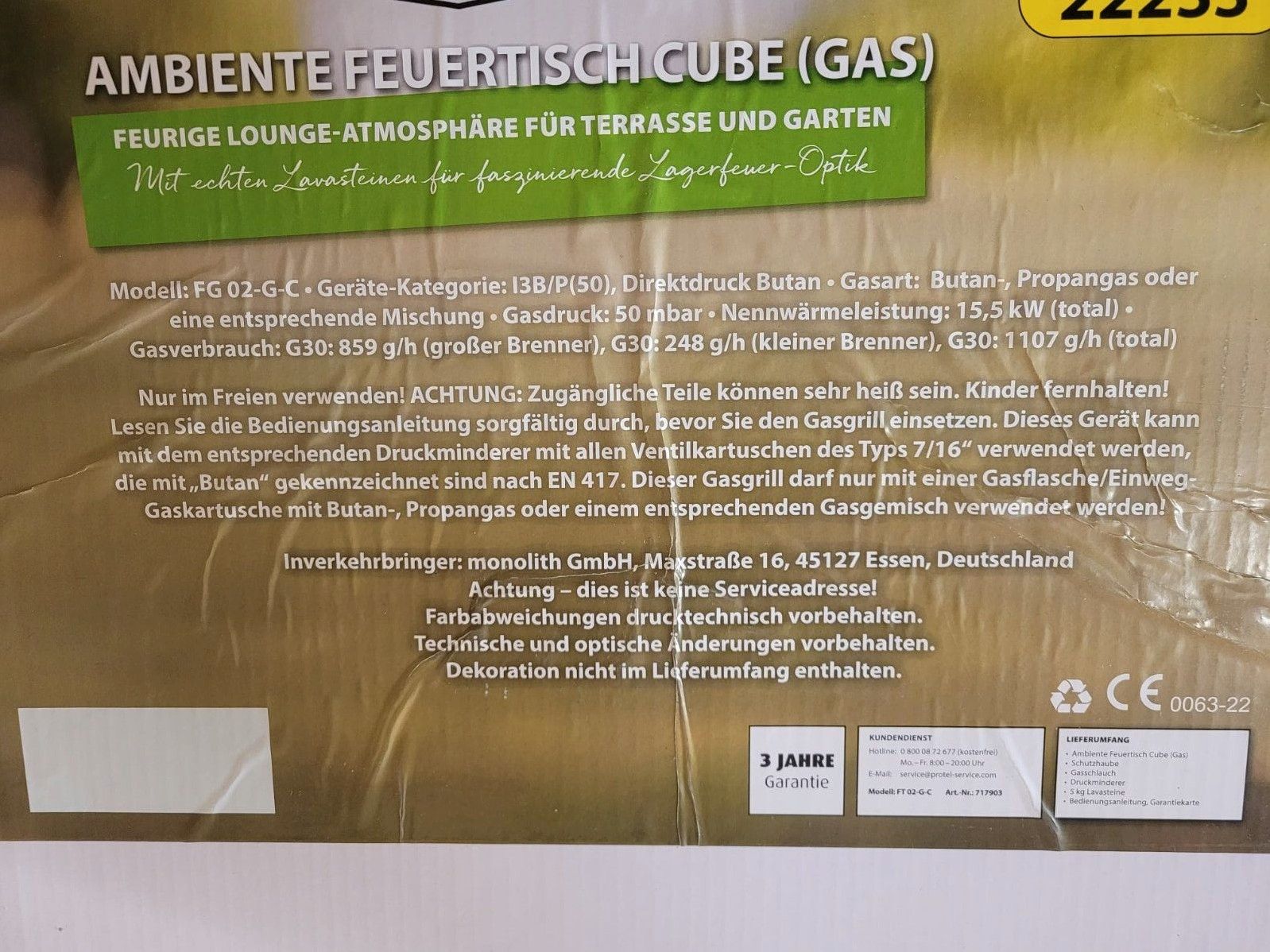 MEATEOR Ambiente-Feuertisch Cube Test