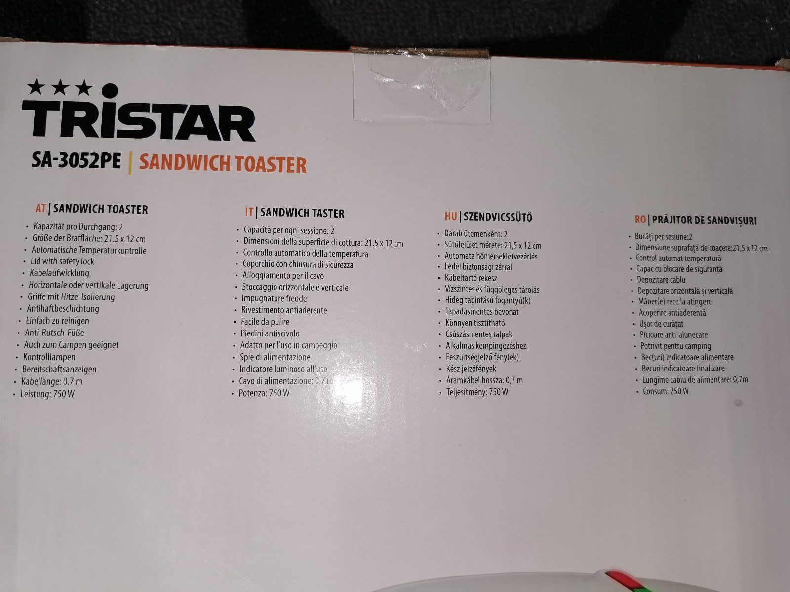 Tristar SA-3065 Sandwich Maker Test