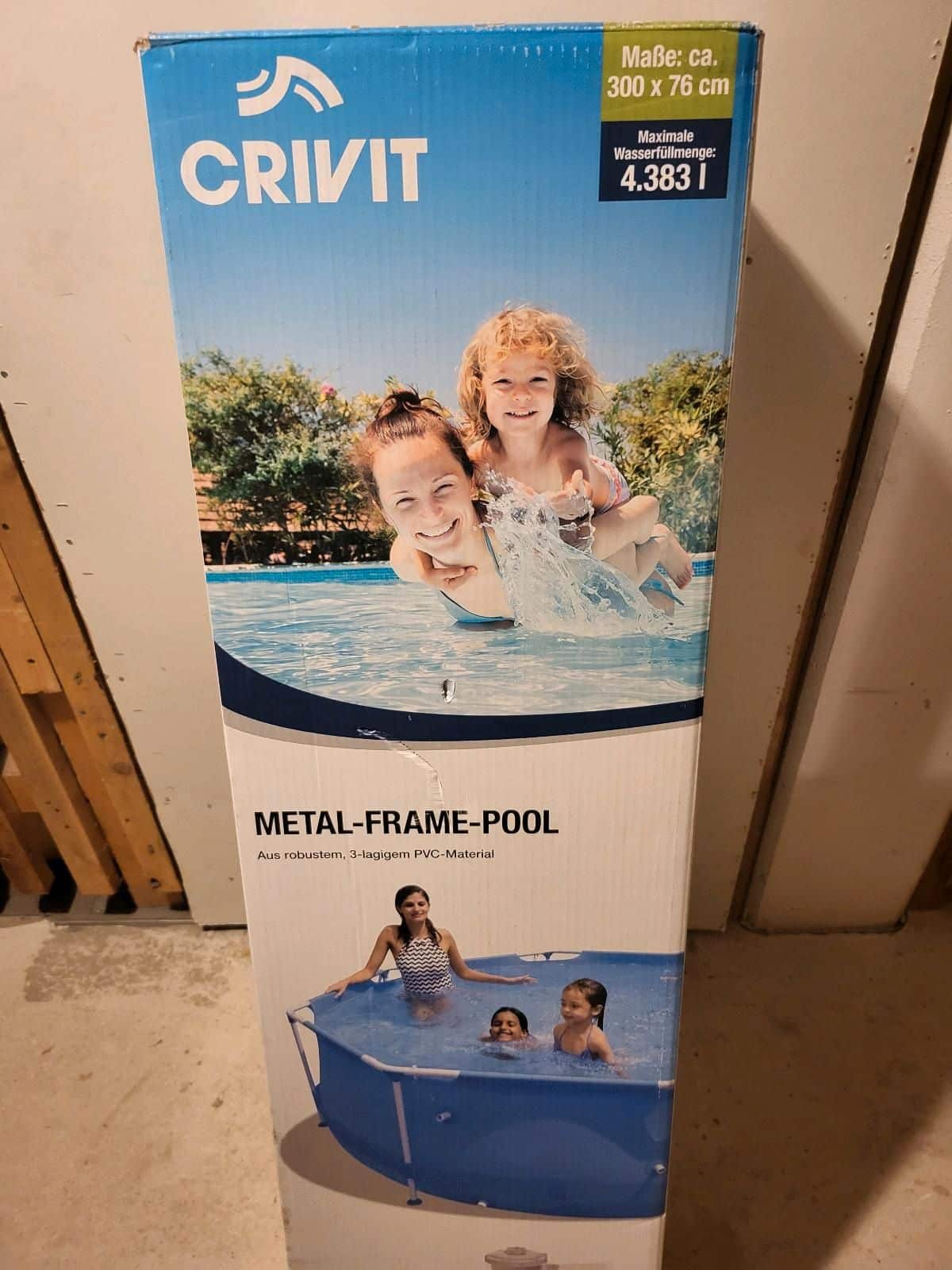 CRIVIT Metal-Frame-Pool L 228 x B 159 x H 42 cm