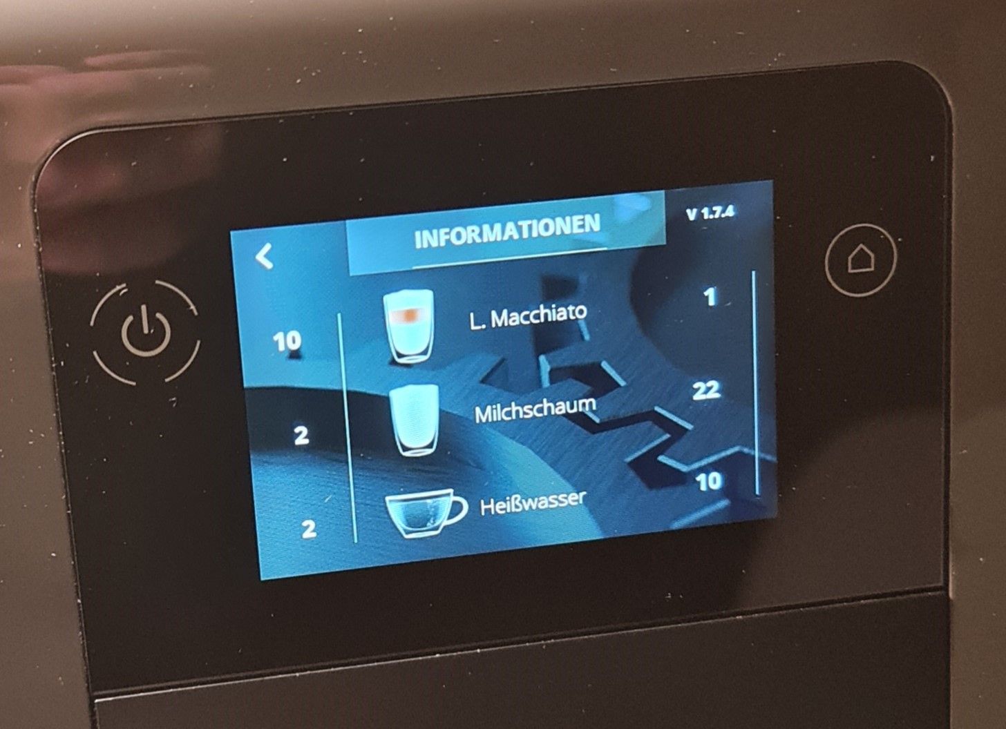 Krups EA872B Intuition Preference Kaffeevollautomat Display