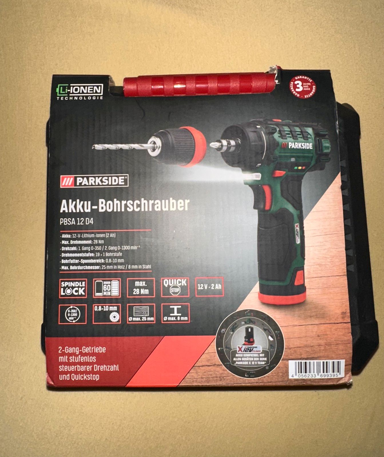 PARKSIDE® 12 V Akku-Bohrschrauber »PBSA 12 D4«